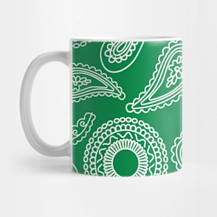 Mandala Pattern Green and White Halloween Fall Autumn Season Mug